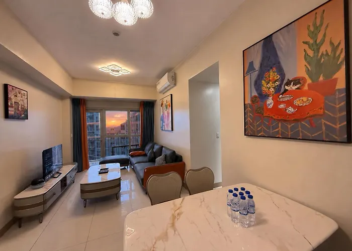 Cozy Seaview 3br With Free 2 Pools And Gym Access Near Okada Moa And Naia Apartamento